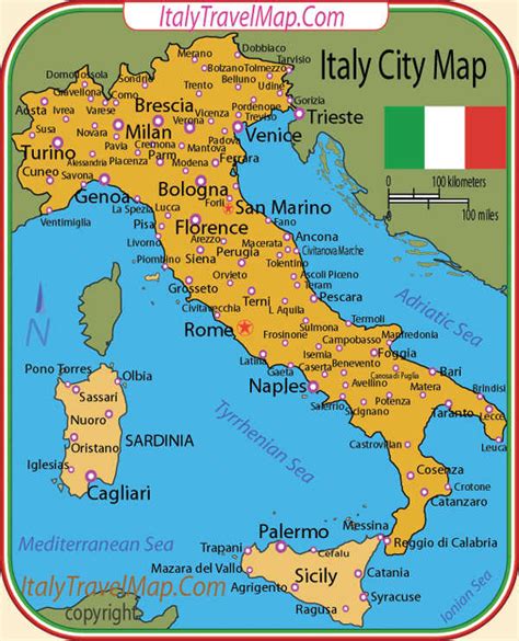 Big Map Of Italy With Cities