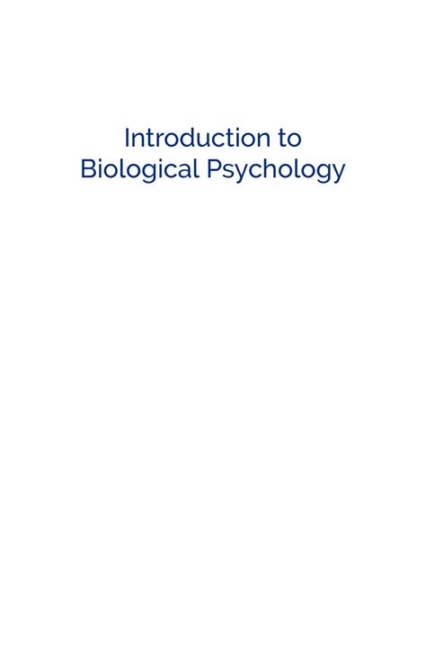 Introduction To Biological Psychology E Books Max30