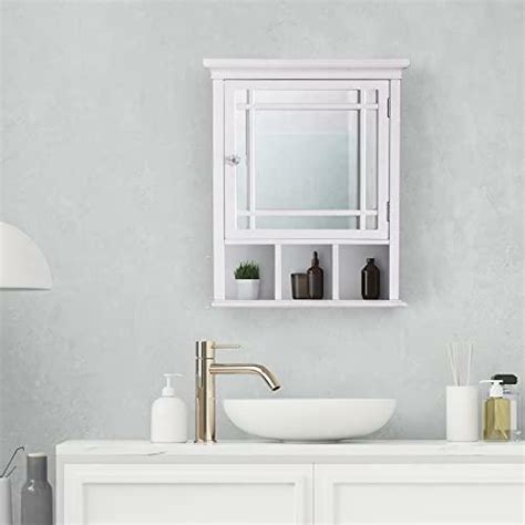 Elegant Home Fashions Neal Collection Mirrored Medicine Cabinet White