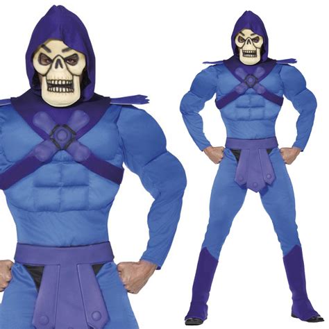 He Man Fancy Dress Costume Mens Superhero Skeletor Villain 80s Outfit Smiffys Ebay