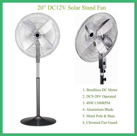 20 Inch Dc 12v Pedestal Fan High Rpm 48w Only China Dc Stand Fan And