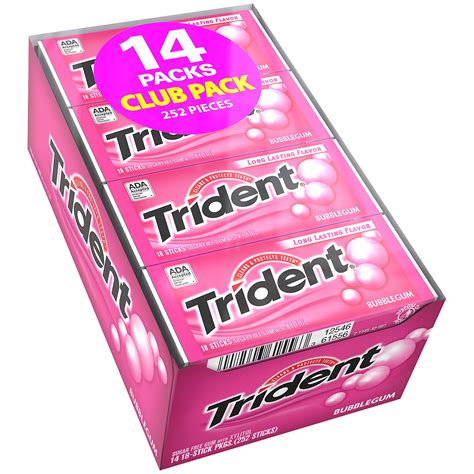 Upc 012546075107 Trident Bubble Gum 26 Piece 14 Count