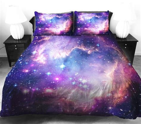 Pink Galaxy Bedding Sets Pink Galaxy Bed Cover With 2 Galaxy Pillow Cases Twin Queen King Galaxy