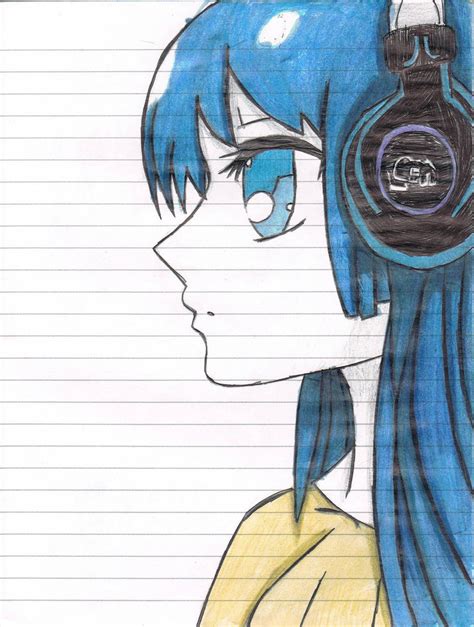 Girl With Headphones By Eternalfox99 On Deviantart