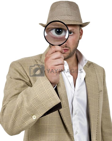 Detective Holding Magnifier By Smagal Vectors And Illustrations With