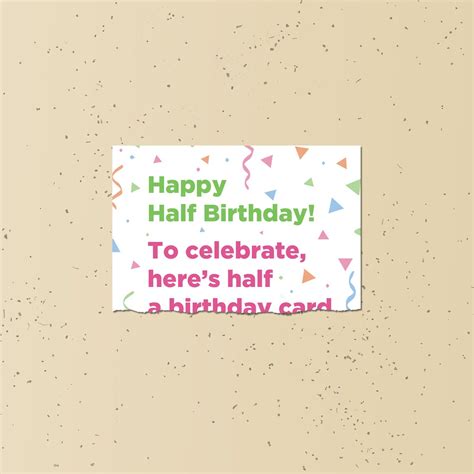 Happy Half Birthday Half Card Funny Greeting Instant Download Digital