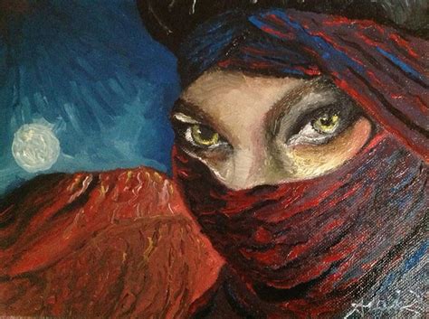 Arab Woman In Desert Painting By Alain Rodriguez