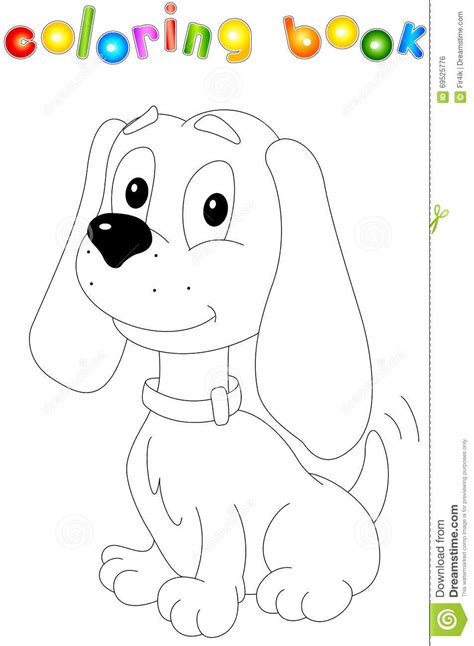 Funny Cartoon Dog Coloring Book For Kids Stock Vector