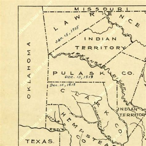 First Five Counties Of Arkansas Formed In The Period 1803 19