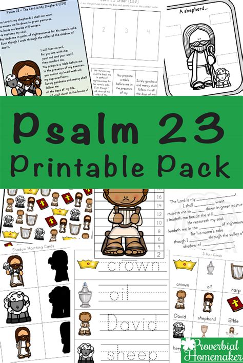 Psalm 23 Worksheets Printables