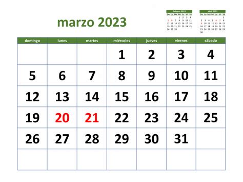 Calendario Marzo 2023 Estilos Docalendario