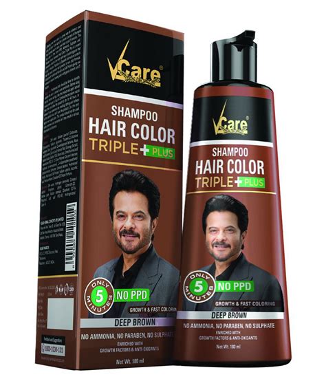 Vcare Shampoo Hair Color Temporary Hair Color Brown 180 Ml Pack Of 2