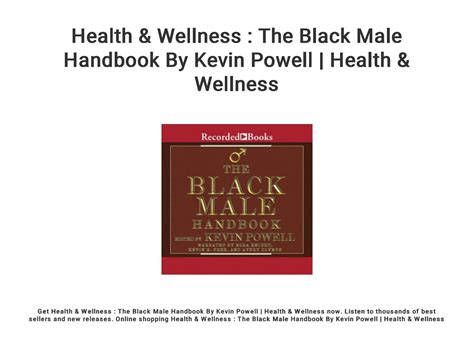 Health And Wellness The Black Male Handbook By Kevin Powell Health