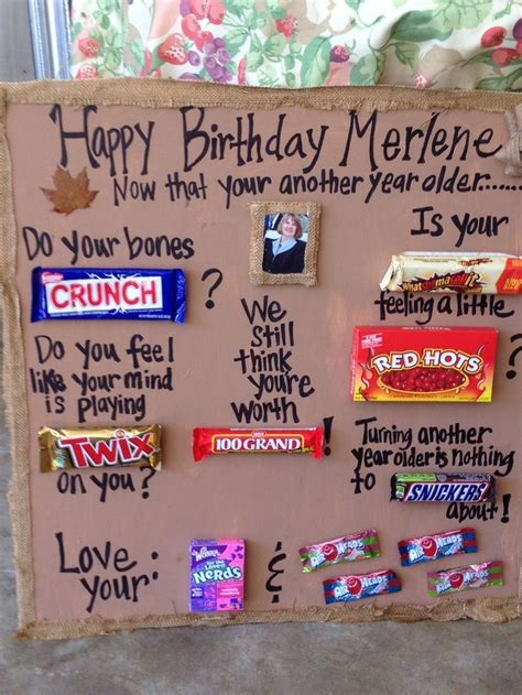 Image Result For 40th Birthday Message With Chocolate Bars Candy