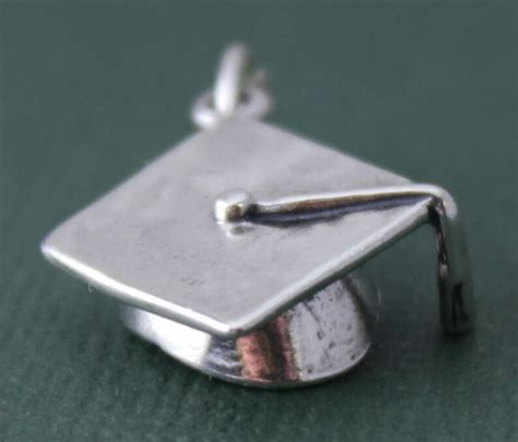 Sterling Silver Graduation Cap Charm Charm Findings Etsy