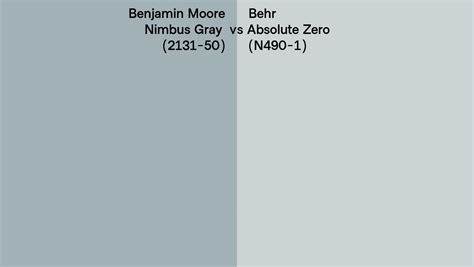 Benjamin Moore Nimbus Gray 2131 50 Vs Behr Absolute Zero N490 1