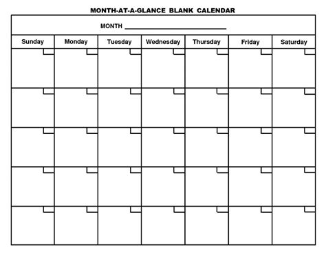 1 Month Calendar Printable Blank Calendar Template 2022