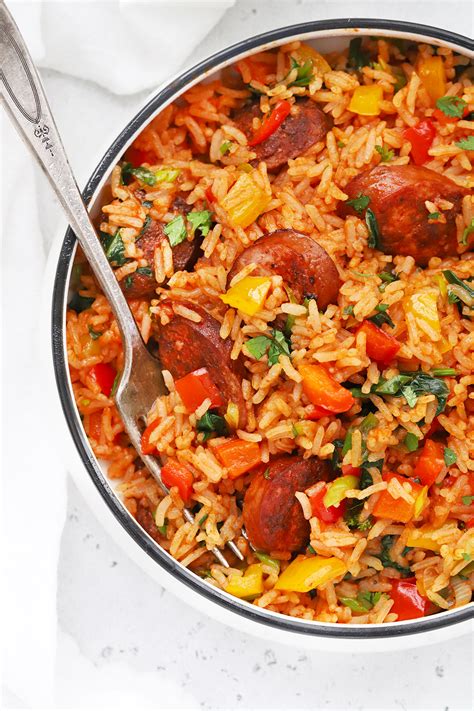 Cajun Sausage And Rice Skillet One Pan Dinner • One Lovely Life