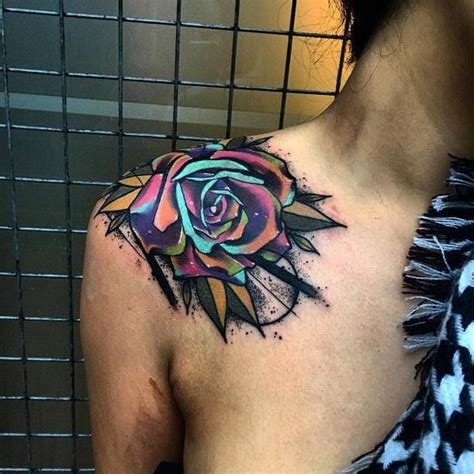 Roses are often associated with women. 70 Awesome Shoulder Tattoos | Art and Design