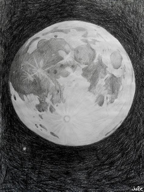 Moon Drawing Pencil Sketch Colorful Realistic Art Images Drawing