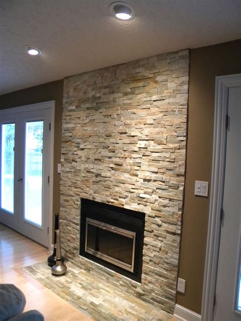 Stacked Stone Veneer Fireplace Pictures I Am Chris