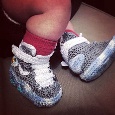 Nike Air Mag Booties Crocheted For Kiddos Crochet