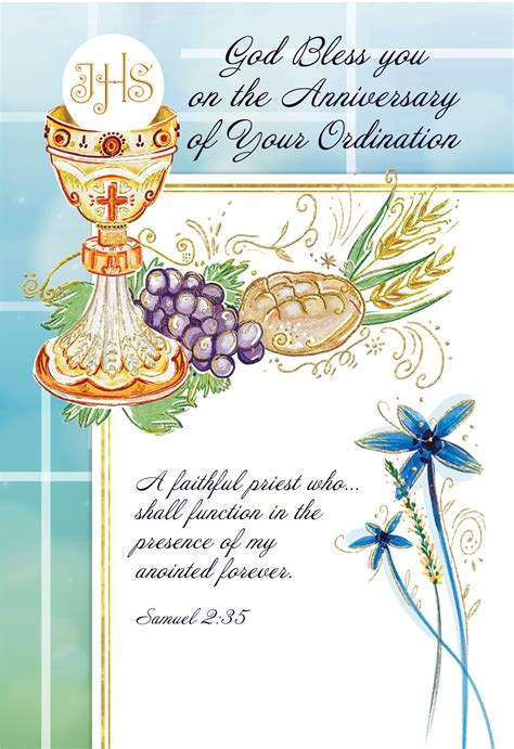 Ordination Anniversary Religious Cards Oa42 Pack Of 12 2 Designs