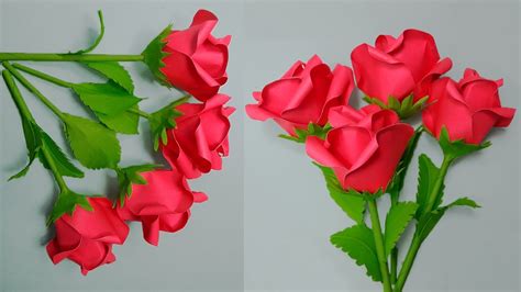 Handmade Paper Rose Easy And Beautiful Paper Flower Rose Making Diy
