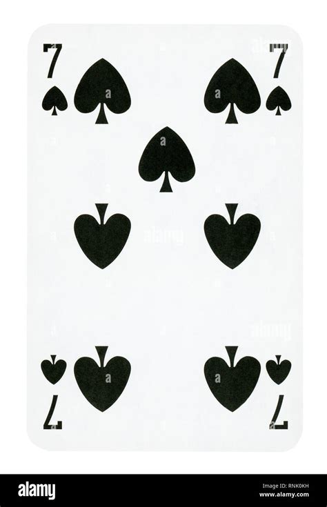 Seven Of Spades Playing Card Isolated On White Clipping Path