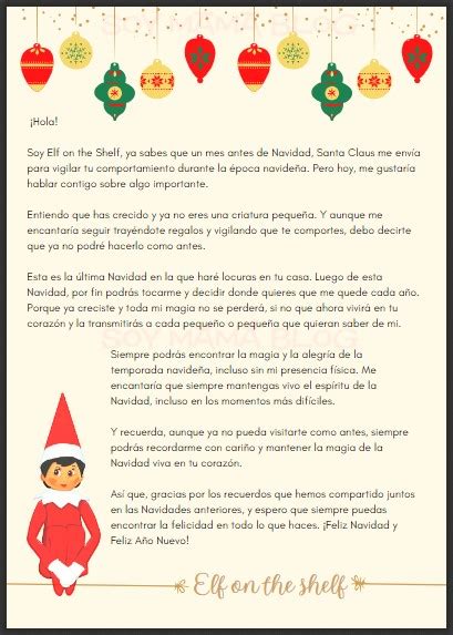 Carta De Despedida De Elf On The Shelf 100ddf Soy Mama Blog