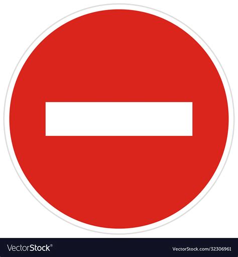 No Entry All Vehicles On Road Sign Royalty Free Vector Image