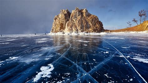 Russia Baikal Lake Lakes Frozen Ice Nature Winter