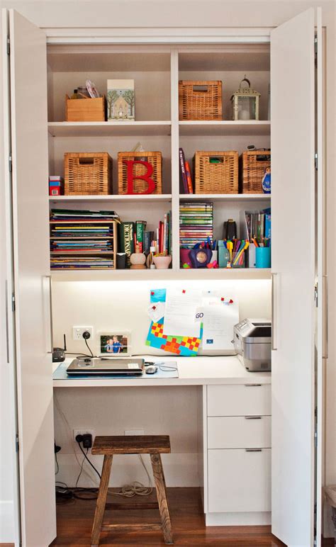 Small Apartment Design Idea Create A Home Office In A Closet