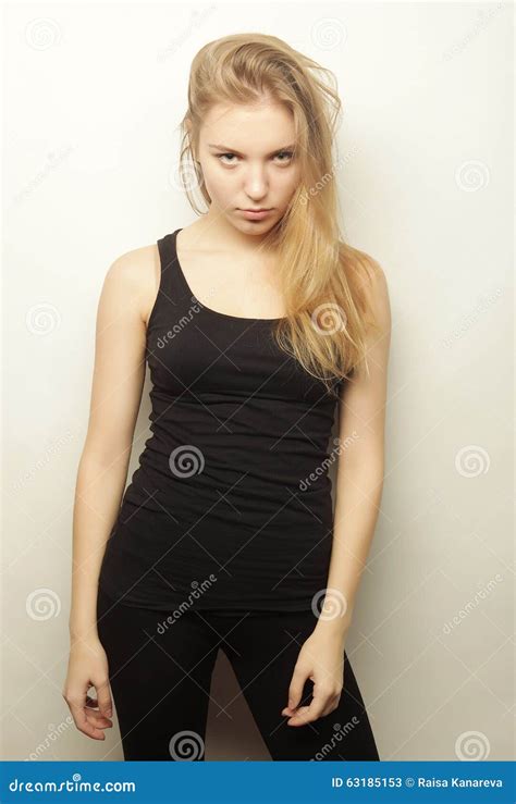 Beautiful Woman With Long Blond Hair Fashion Model Posing At St Stock Image Image Of Makeup