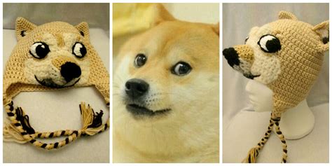 Doge The Dog Meme Crocheted Custom Hat By Mistybelle Crochet Custom Hats Crochet Patterns