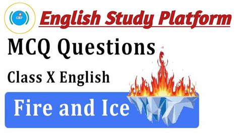 Fire And Ice Class 10th Mcqs Youtube