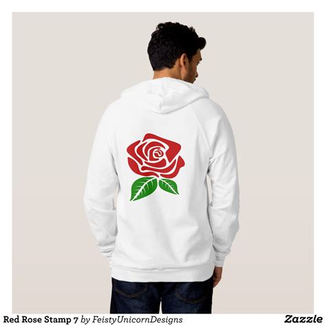 Red Rose Stamp 7 Hoodie Stylish Comfortable And Warm Hooded