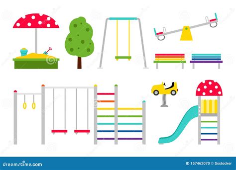 Playground Equipment Kids Stock Vector Illustration Of Adorable