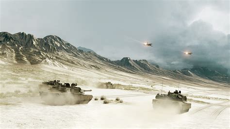 Battlefield Tanks Mountains Aviation Sky Wallpaper Coolwallpapersme