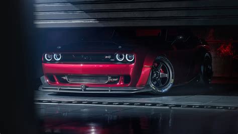 Download Dodge Challenger Srt Demon Muscle Car Red Wallpaper