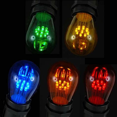 Assorted Multi Color Led S14 Bulbs With 9 Leds Novelty Lights Inc