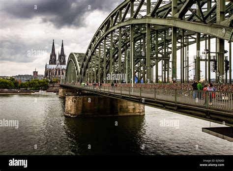 Cologne Cathedral And Hohenzollern Bridge Cologne Germany Stock Photo