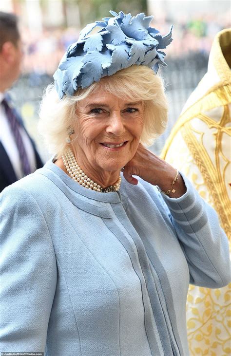 The Queen Dons A Pink Trimmed Coat At Westminster Abbey Camilla