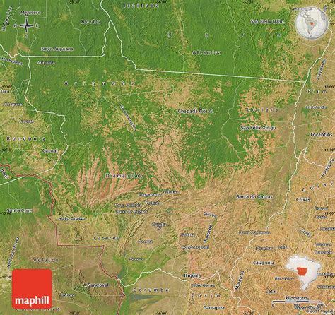 Satellite Map Of Mato Grosso