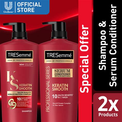 Tresemmé Keratin Smooth Anti Frizz Shampoo 620ml Serum Hair