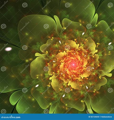 Colorful Fractal Flower Stock Illustration Illustration Of Backdrop