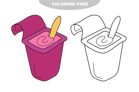 Simple Coloring Page Funny Yogurt To Be Colored The Coloring Book For