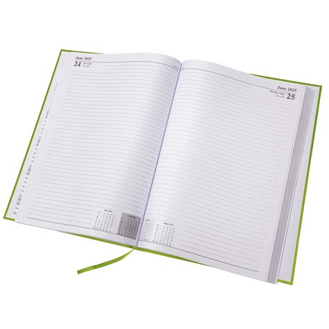 2025 A4 Page A Day Diary Lime Green Design Evelay