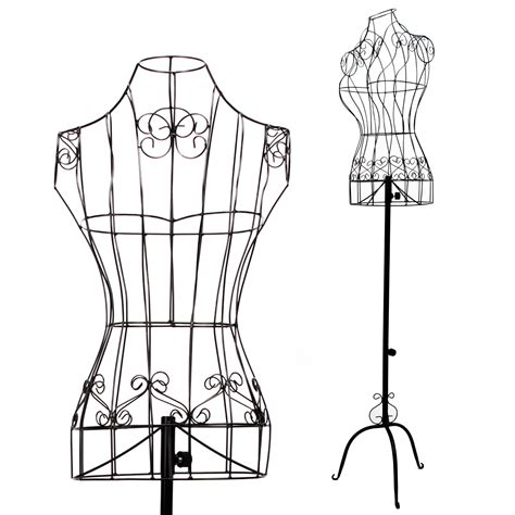 Female Black Metal Steel Wire Mannequin Dress Form For Sewing Display