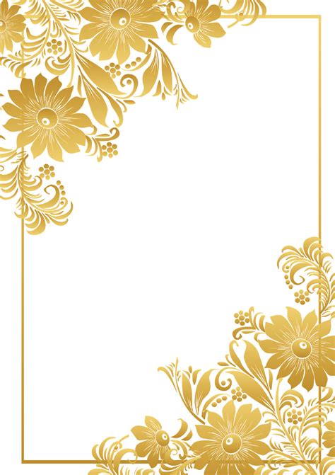 Gold Floral Vector Png Free Png Image